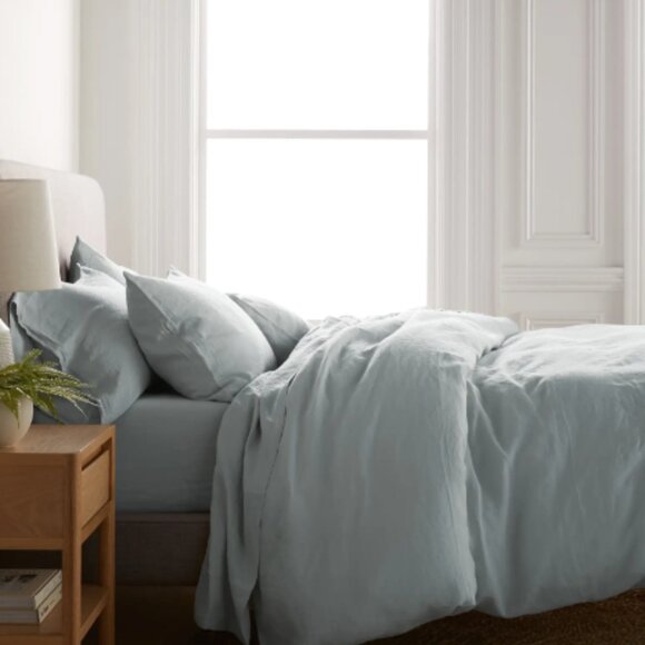 NWOT Quince European Linen Duvet Cover Set - Mist - Picture 2 of 6